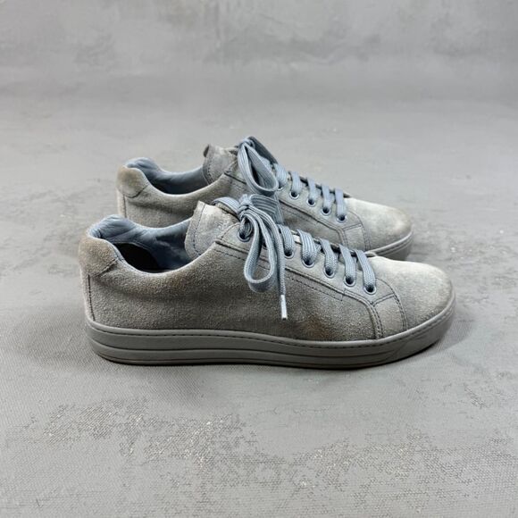 Prada Light Blue Suede Low Top Sneakers Size 38, US Women's 8 - Picture 4 of 8
